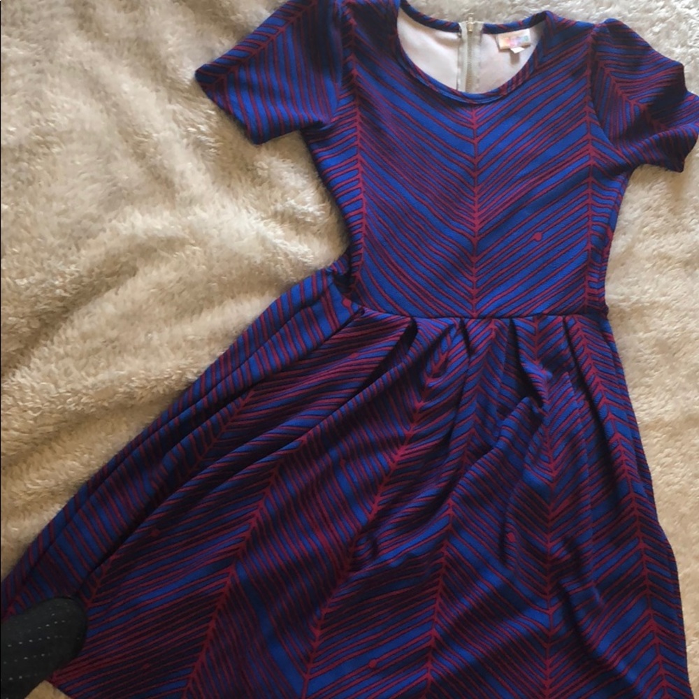 LuLaRoe dress pink and blue XS